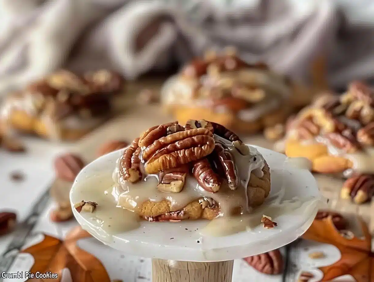 Crumbl Pecan Pie Cookies 1 Crumbl pecan pie cookies with delicious pecan toppings