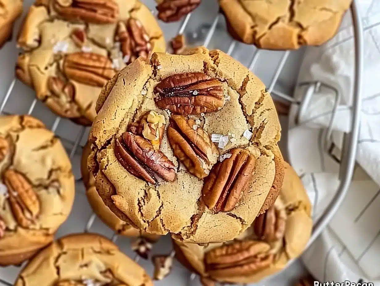 Butter Pecan Cookies Recipe 1 Delicious homemade Butter Pecan Cookies on a plate