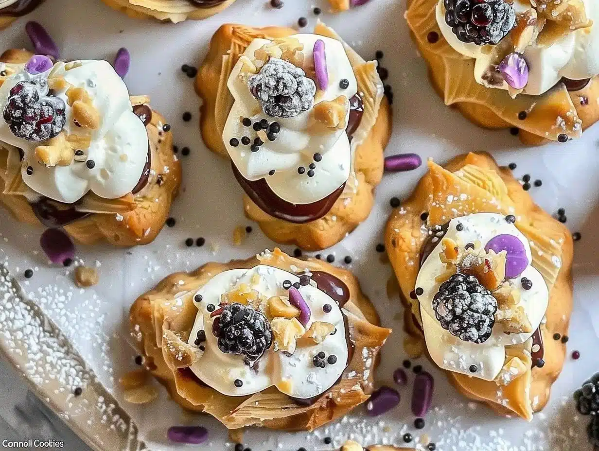 Delicious Cannoli Cookies with ricotta filling and chocolate chips.