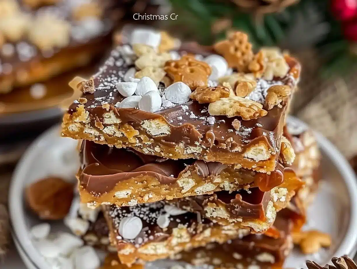 Delicious homemade Christmas Crack ready to be enjoyed during the holidays.