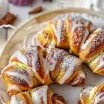 Freshly baked Cinnamon Crescent Rolls with a sweet cinnamon filling