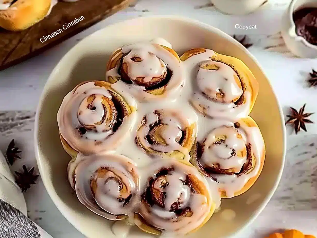 Delicious Copycat Cinnabon cinnamon rolls with cream cheese frosting