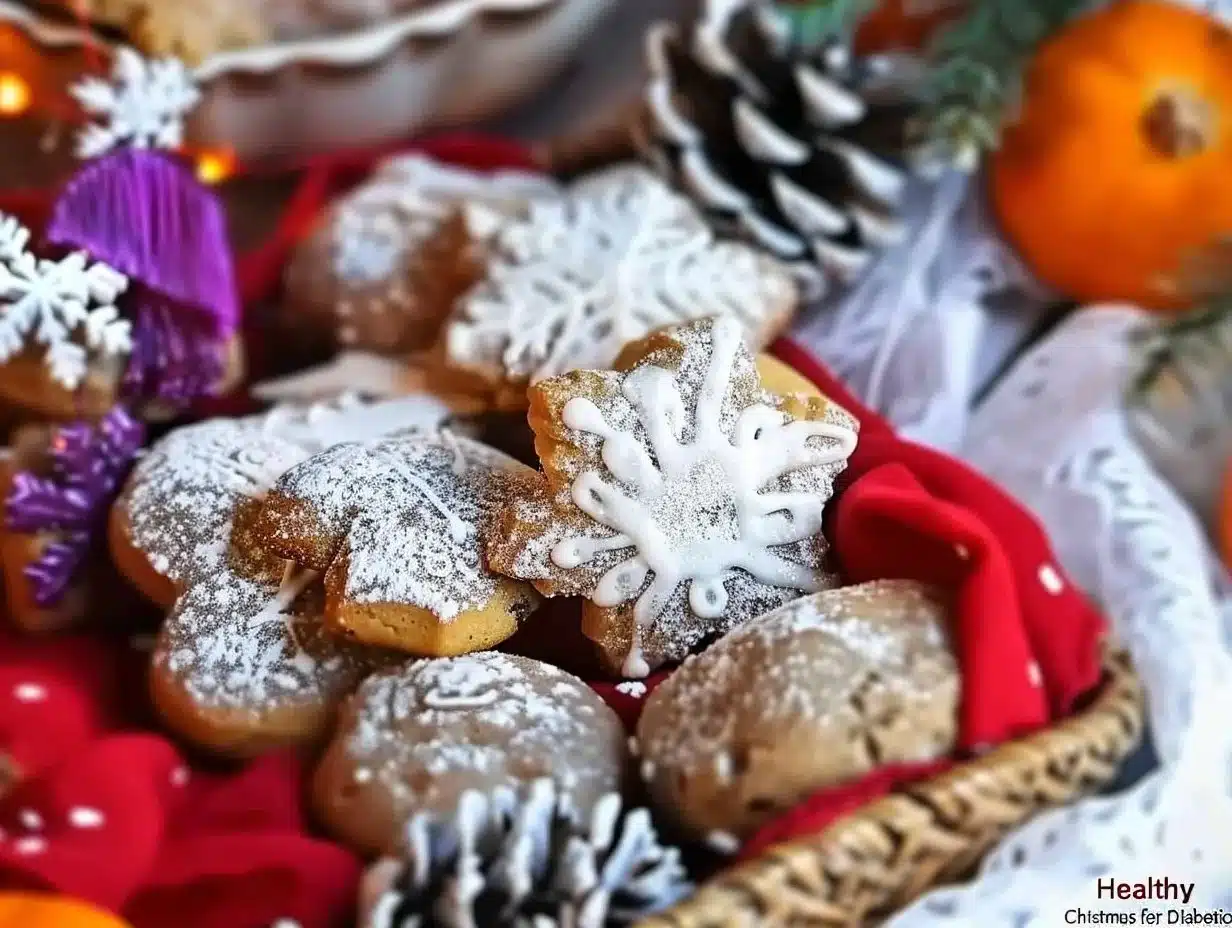 Plate of healthy Christmas cookies suitable for diabetics