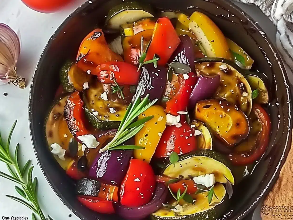 One-Pan Greek Vegetables with fresh seasonal ingredients