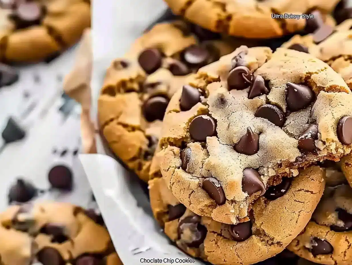 Ultra Thick Bakery Style Chocolate Chip Cookies 1 Ultra thick bakery style chocolate chip cookies fresh out of the oven
