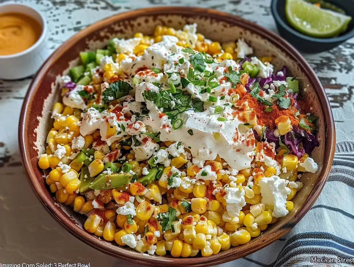 Amazing Mexican Street Corn Salad: 3 Secrets for a Perfect Bowl 1 Delicious Mexican Street Corn Salad with fresh ingredients and vibrant flavors