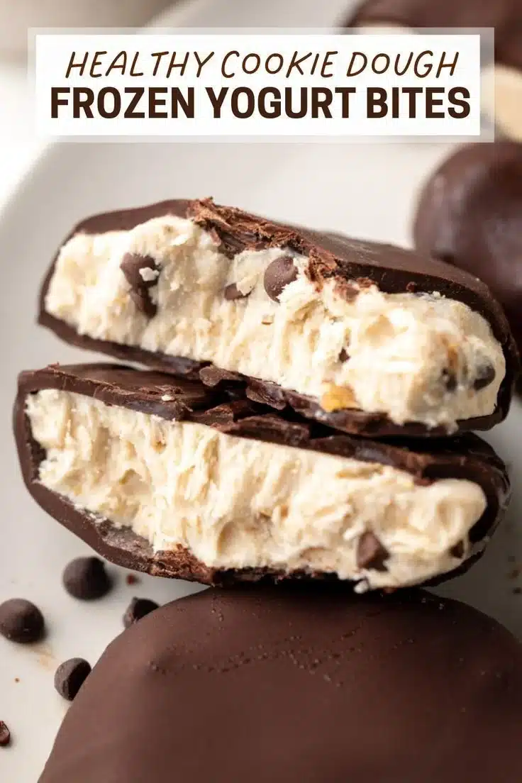 Cookie Dough Frozen Yogurt Bites 1 Delicious Cookie Dough Frozen Yogurt Bites ready to enjoy