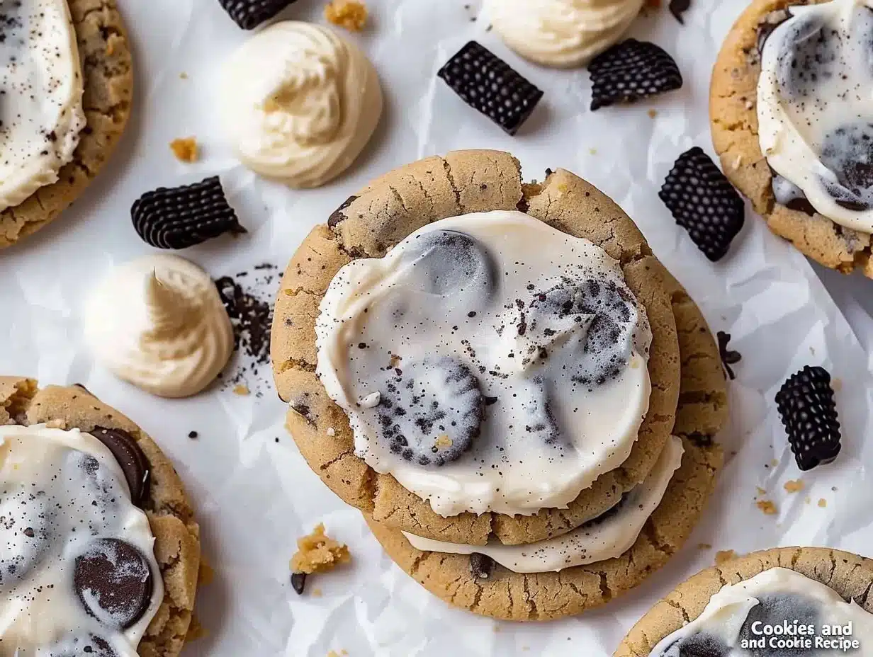 Homemade Cookies and Cream Cookie fresh from the oven