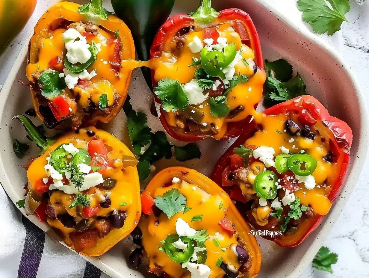 Delicious taco stuffed peppers filled with savory ingredients