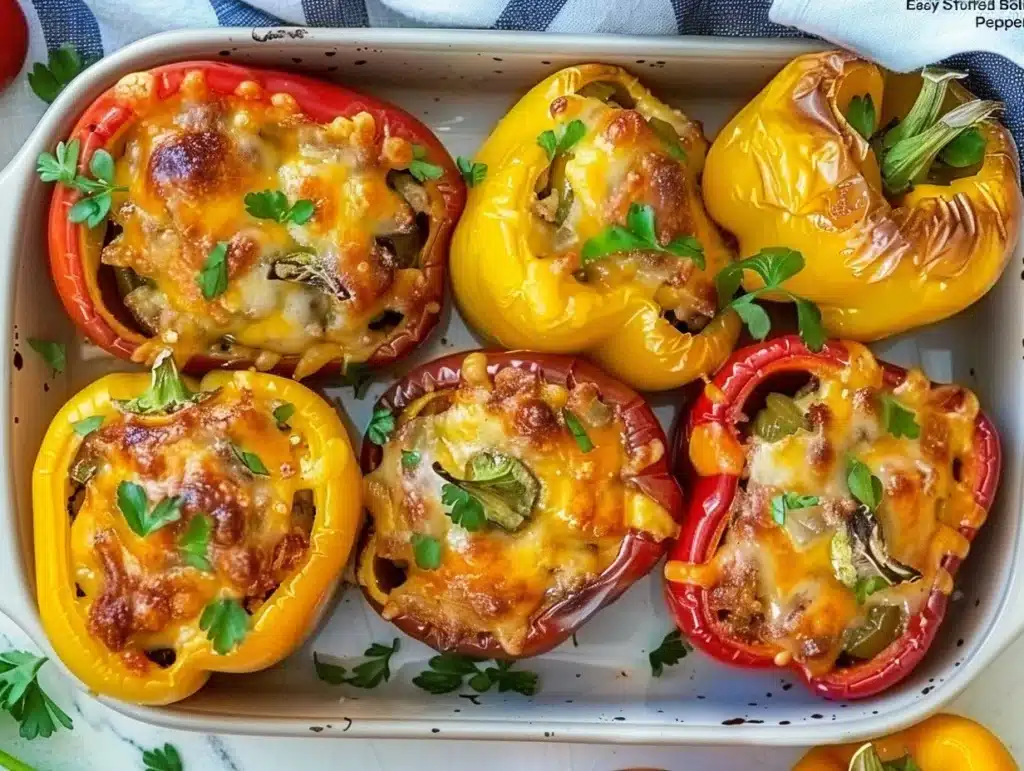 Deliciously baked stuffed bell peppers with vibrant colors and flavorful fillings.