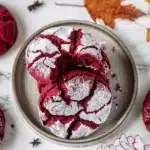 Delicious red velvet crinkle cookies with a soft texture and vibrant color